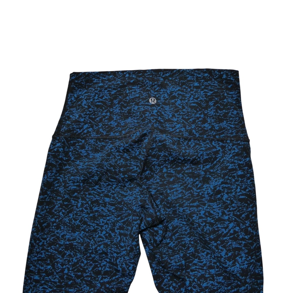Lululemon Leggings Womens 8 Blue High Rise Capri Flecked Print Yoga Athletic